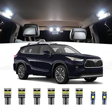 Imagem de 13 peças Highlander Interior Kit de Luzes LED Super Brilhante Mapa Dome Lâmpadas para Toyota Highlander 2014 2015 2016 2017 2018 2019 2020 2021 todos os modelos