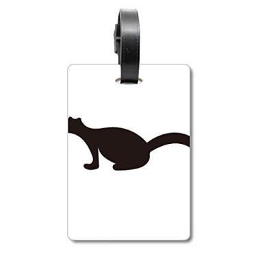 Imagem de Etiqueta preta Polecat animal Portrayal Maleta Etiqueta de Bagagem Cartão Pendurado Etiqueta Scutcheon, Multicolorido.