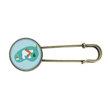 Imagem de Desenho animado urso animal planta retro broche de metal clipe jóias