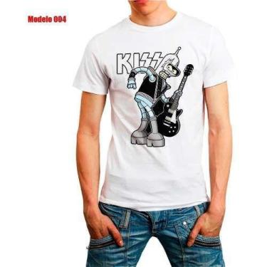 Imagem de Camiseta Banda De Rock Roll Kiss Camisa Personalizada - Vetor Camisari