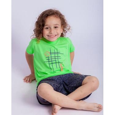 Imagem de Camiseta Infantil Grid Manga Curta Verde Neon - Bravo