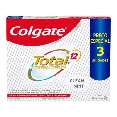 Imagem de Kit Creme Dental Colgate Total 12 Clean 90g -  3 Unidades
