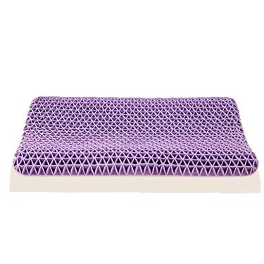 Imagem de Travesseiro de cama Travesseiro sem pressão de pectina TPE, travesseiro ergonômico, travesseiro de látex natural composto travesseiro para dormir (com fronha) (cor: roxo) quality goods