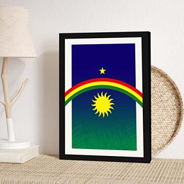 Imagem de Quadro decorativo; Bandeira de Pernambuco; Pernambuco meu País; Sou Pernambucano; Patriota; Bandeira do Brasil