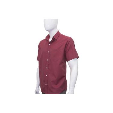 camisa social masculina vermelha manga curta