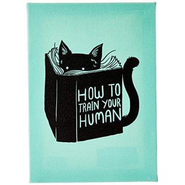 Imagem de Arte Maníacos Quadro Decorativo em Tela Canvas Gato Manual de Humanos - 65x46cm