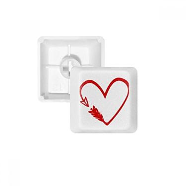 Imagem de Kit de atualização de teclado mecânico PBT com ilustração de coração e flecha vermelha