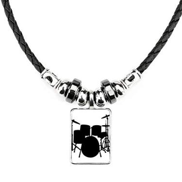 Imagem de DIYthinker Kit de bateria musical com pingente de corda de couro para joias