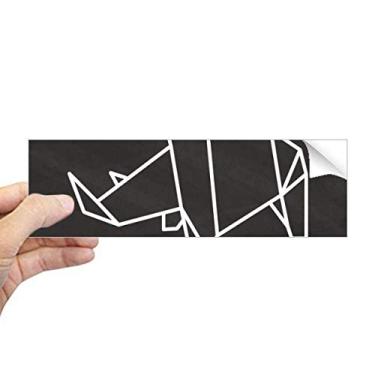 Imagem de DIYthinker Adesivo retangular abstrato de origami, rinoceronte, formato geométrico, para-choque, notebook, janela decalque