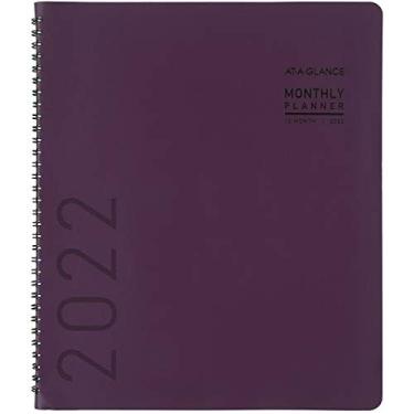 Imagem de AT-A-GLANCE Agenda mensal 2022 da AT-A-GLANCE, 23 x 28 cm, grande, contemporânea, Merlot (70250 x 50)