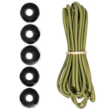 Imagem de Kits de cordas de choque Paracord Planet Ball – 3 m de cabo de choque de 0,5 cm – para acampamento, eventos, tendas, caminhadas, lonas e usos ao ar livre (musgo)