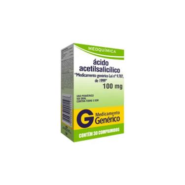 Imagem de Ácido Acetilsalicílico 100mg Infantil 30 comprimidos Medquímica Genérico 30 Comprimidos
