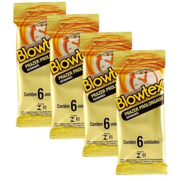 Imagem de Kit 4 Pacotes Preservativo Blowtex Retardante C/ 6 Unidades Cada