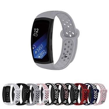 Imagem de Pulseira Silicone Sport para Samsung Gear Fit 2 Pro R360 R365 - Cinza - Marca Ltimports