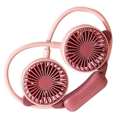 Imagem de Ventilador de Pescoço Portátil, Miniventilador USB Recarregável e Usável, Aparência Atraente para Viagens (Roxo)