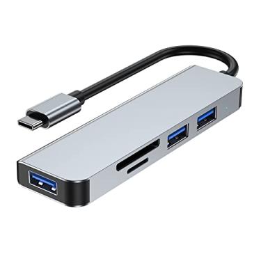 Imagem de Pruie 2103T USB C Hub 5-em-1 Tipo C Docking Station com USB3.0+USB2.0 * 2+SD/TF Card Readers Adaptador de hub multiporta para laptops Tablets Smartphones com porta Tipo C