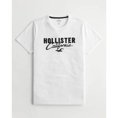 Imagem de Camiseta Hollister California 100% Algodão Bordado Preto