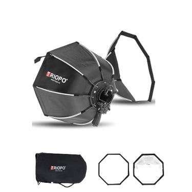 Imagem de Triopo Softbox 21,6 pol./55 cm Octógono Guarda-chuva Fotografia Softbox para Godox V860II V860III V850II V850III TT600 TT685 TT685II YN560 III IV JY-680A, etc Flash Speedlite Soft Boxes (KS2-55)