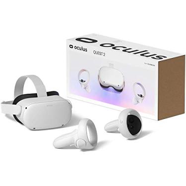 Imagem de Mais novo conjunto de capas de fone de ouvido Oculus Quest 2 VR 128 GB - Conjunto avançado de capa de fone de ouvido de realidade virtual, branco