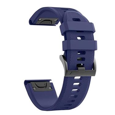 Imagem de DFAMIN Novas correias de substituição de silicone inteligente para Garmin Fenix 6 6S 6X Pro 5 5X Plus 3 3 HR 935 945 pulseira de liberação rápida 22 26mm (cor: azul meia-noite, tamanho: