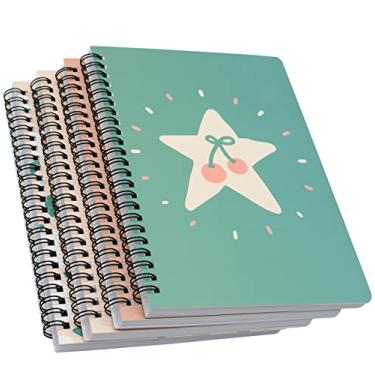 Imagem de Caderno em espiral Yansanido, pacote com 4 80 folhas, 21 x 15 cm (A5), papel branco pautado para estudantes, material escolar (estilo 3 – 4)