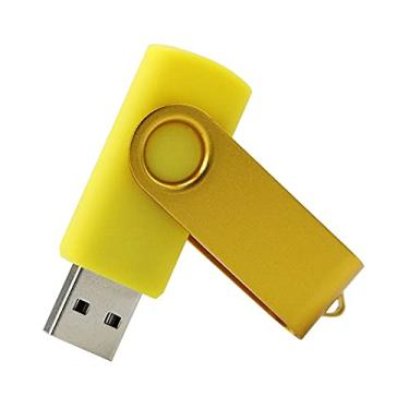 Imagem de Pen Drive USB 2.0 com formato rotativo de 128 GB, pen drive, memorias, pen drive, pen drive, USB, pen drive (amarelo)