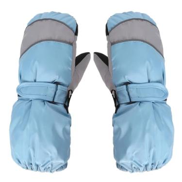 Imagem de lanema Luvas de esqui respiráveis com fivela ajustável para neve luvas de dedo dividido para meninos e meninas atividades ao ar livre