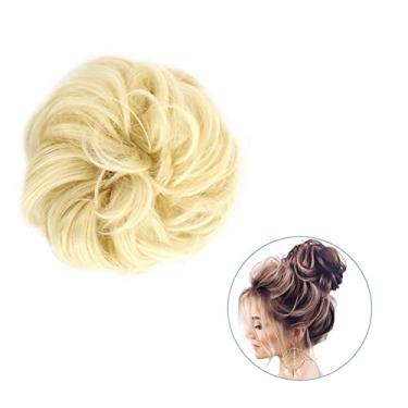 Imagem de Mulheres Bun Scrunchies 1 pçs ao redor no cabelo rabo de cavalo rosquinha coque acessórios de cabelo para mulheres sintético bagunçado cacheado ondulado chignon com envoltório de elástico Pão (Color