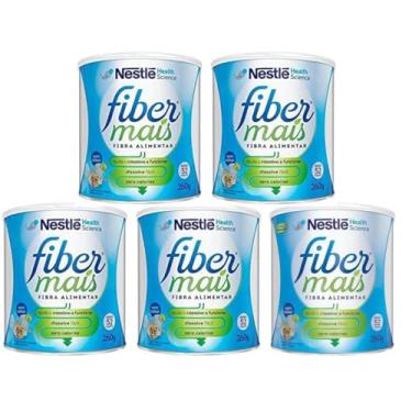 Imagem de Fiber Mais Fibra Alimentar em Pó Nestle 260g Sem Sabor - 5 Latas