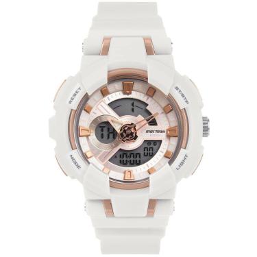 Imagem de Relógio MORMAII feminino anadigi branco rosê MO16718/8B