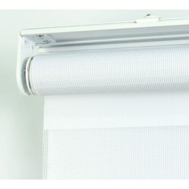 Imagem de Cortina Rolô Double Vision Com Barra Niveladora Crisdan 1,80 Largura X 1,50 Altura Branco
