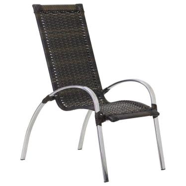 Imagem de Cadeira Em Alumínio Garden Varanda Piscina Trama Pedra Ferro