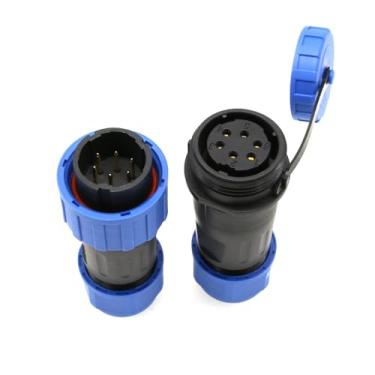 Imagem de HangTon Conector de terminal de parafuso impermeável TY20 6 pinos 5A, plugue de anteparo fêmea macho, receptáculo de desconexão rápida para dispositivo externo de energia elétrica