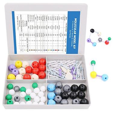 Imagem de Conjunto de 92 modelos moleculares de química para estudantes e professores, conjunto de modelos moleculares para química inorgânica e orgânica - 52 átomos, 37 ligações e 3 orbitais