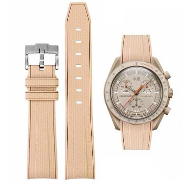 Imagem de HEYOZURY Pulseira de relógio de borracha para Omega x Swatch MoonSwatch 20 mm Rolex Seiko relógio masculino com pulseira de substituição de aço inoxidável pulseira original Omega x Swatch MoonSwatch Speedmaster