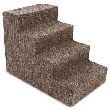Imagem de Best Pet Supplies Escadas e degraus para cães - degraus de espuma para cães e gatos pequenos, suporte antiderrapante para degraus para animais de estimação equilibrado, rampa para cães, sem montagem,