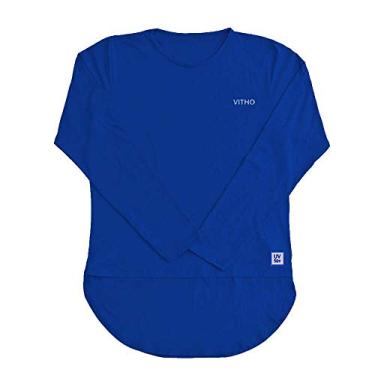 Imagem de Camiseta Feminina com Proteção Solar UV 50+ Manga Longa Mullet Azul Aquarela Vitho