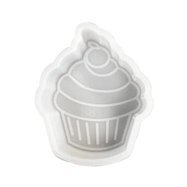 Imagem de Cupcake Sobremesa Carro Freshie Molde de Silicone Baker Mom Cute Ice Chantilly Aniversário 7,6 x 6,3 x 1,9 cm para contas aromáticas perfumadas, resina, vela de carro, seguro para forno, resistente ao