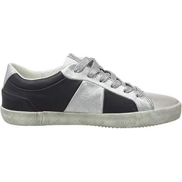 Imagem de Geox Tênis de cano baixo Feminino, Azul marinho e prata C0673, 3.5 Big Kid