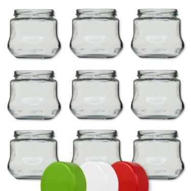 Imagem de Potes de Vidro Quadrados com Tampa Plástica, 250ml, Pacote com 10 Unidades (Branco)
