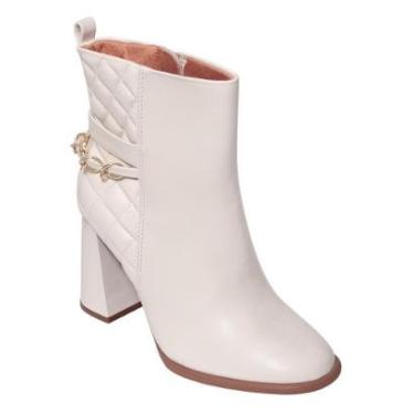 Imagem de Bota Feminina Casual Cano Curto Vizzano Matelassê Salto Alto 3092.101-Feminino