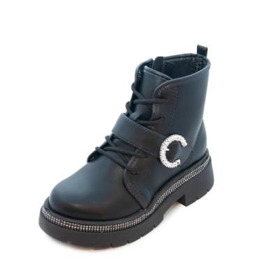 Imagem de Bota Infantil Molekinha Coturno Fivela com Strass Preto - 29