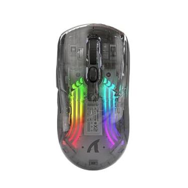 Imagem de Mouse Sem Fio Transparente | Duplo Modo 2.4G | Bluetooth | RGB Backlit | Recarregável | Alta Velocidade | Para PC e Mac | Preto