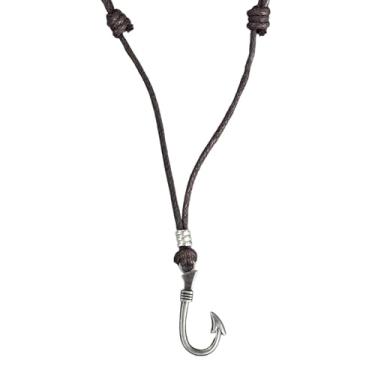 Imagem de BlueRica Colar com cordão ajustável de anzol, Zinco, Sem Pedra Preciosa