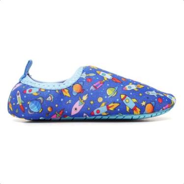 Imagem de Sapatilha Aquática Infantis Antiderrapantes, Macias, para Praia, Piscina, Natação, Surf, Barco, Pesca, Camping, Caminhada, (Foguete Azul, BR, Criança de 4 a 8 anos, Faixa Numérico, 25, 26)