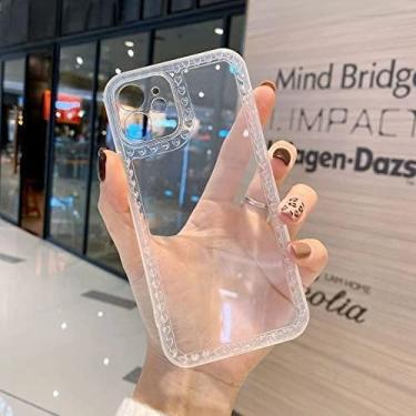 Imagem de Capa de telefone à prova de choque de cor doce coração bonito para iphone 13 11 12 pro max mini 7 8 plus xr xs max se 2 capa de tpu macio de lente completa, h, para iphone12 pro max