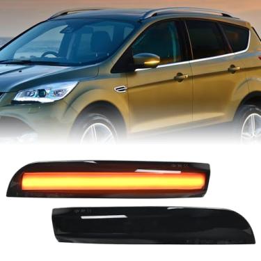 Imagem de Nilight Espelho lateral sequencial âmbar esquerda direita sequencial luz de seta luz de seta lente fumê Plug and Play compatível com Ford Focus ST RS 2013-2018 2013-2018 Ford Kuga Ecosport 2012-2018