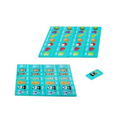 Imagem de MERIGLARE 36Pcs Dominós de Madeira Habilidades Cognitivas Habilidade Prática para Crianças Jardim de Infância