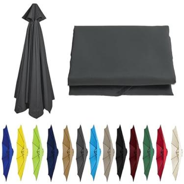 Imagem de 2 m/2,7 m/ Toldo de substituição para guarda-sol, capa de substituição de guarda-sol de 6/8 com nervuras 6/8, pano de guarda-sol para jardim ao ar livre, capa de guarda-sol de substituição para praia,