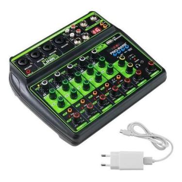 Imagem de Mesa De Som Bluetooth Usb Pc 16 Efeitos 8 Canais Tela Lcd - Pro Bass